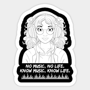 No music, no life. Know music, know life Sticker